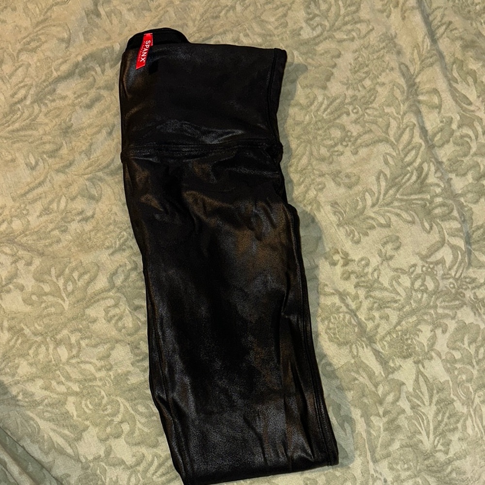 SPANX Shiny Black Leggings